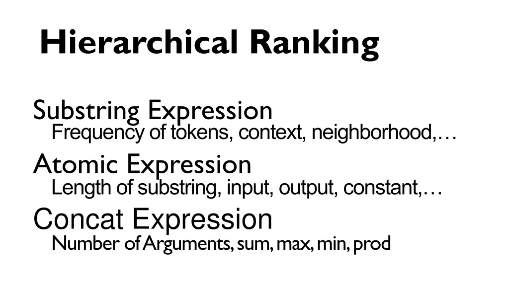 hierarchical ranking