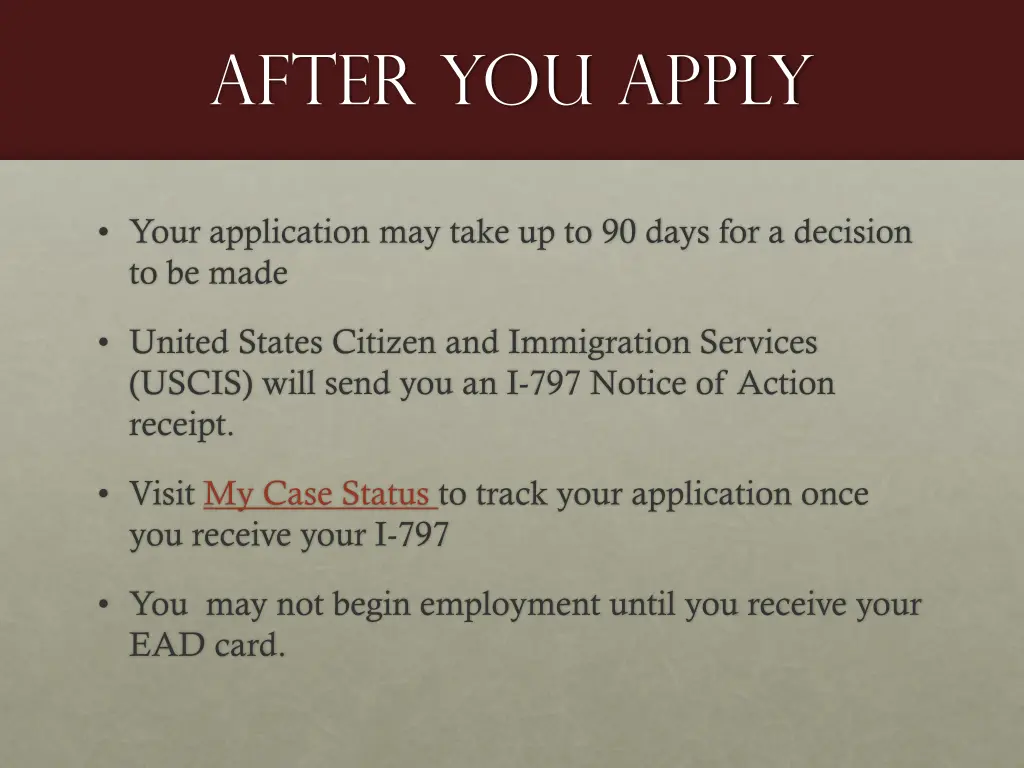 after you apply