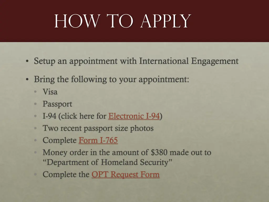 how to apply