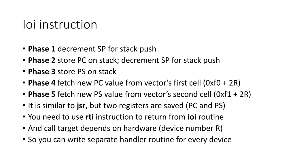 ioi instruction