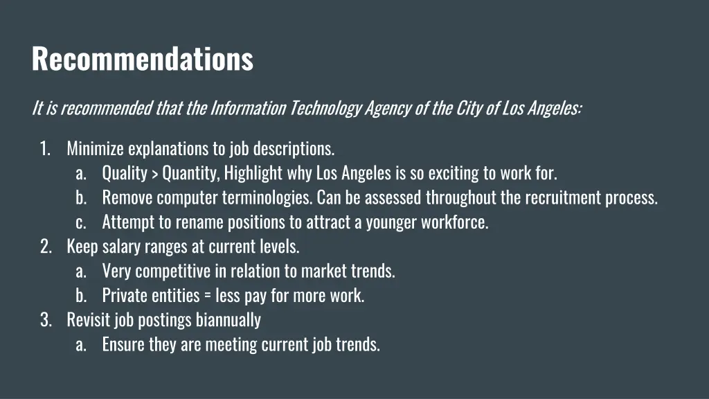 recommendations