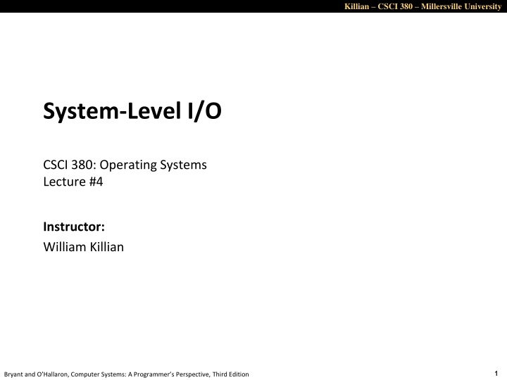 killian csci 380 millersville university