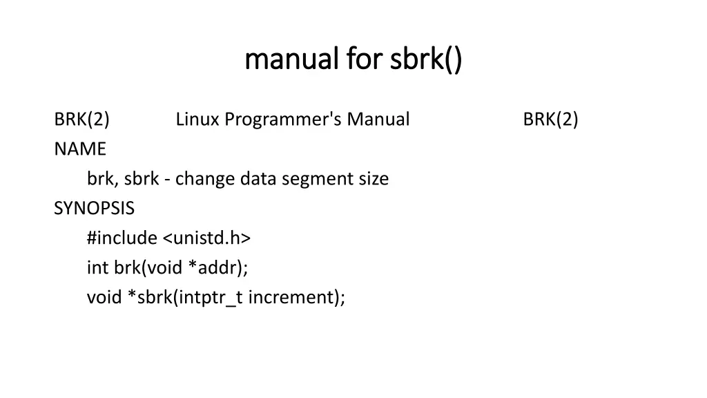 manual for manual for sbrk