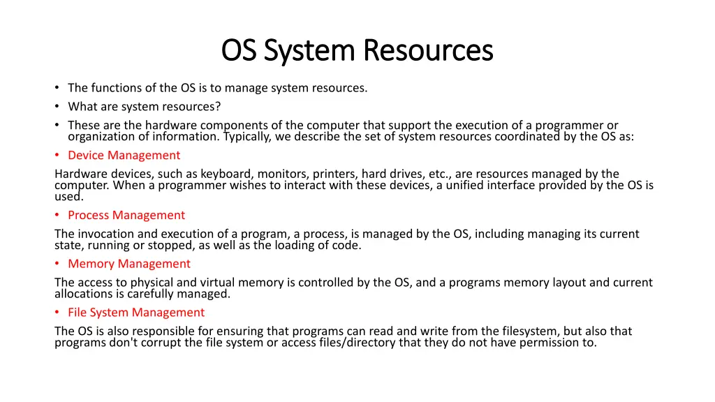 os system resources os system resources