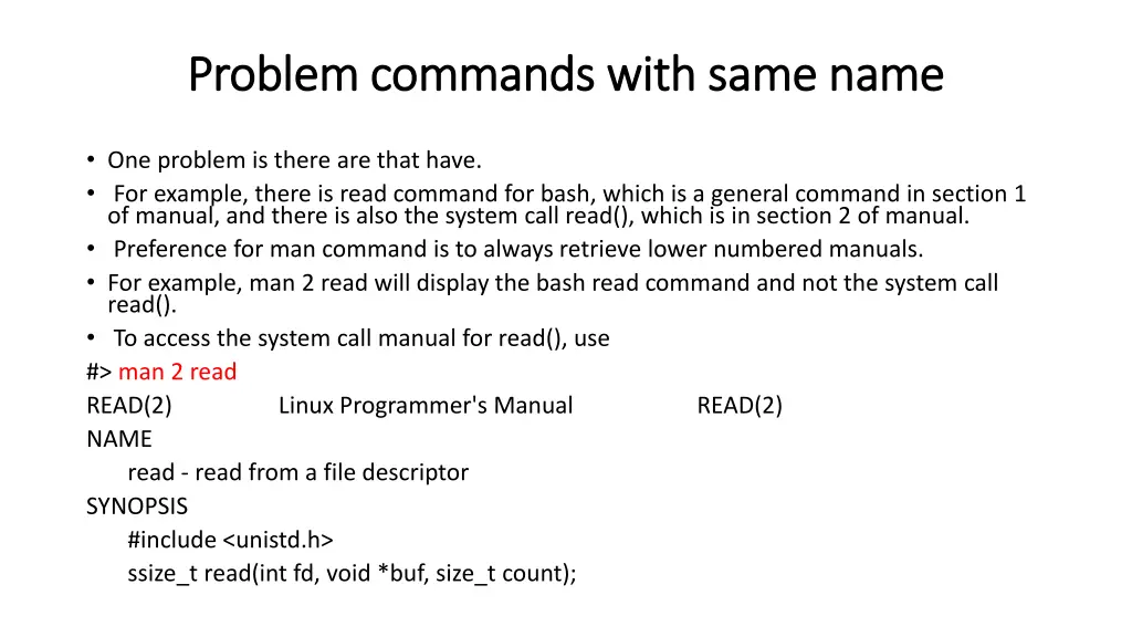 problem problem commands with same commands with