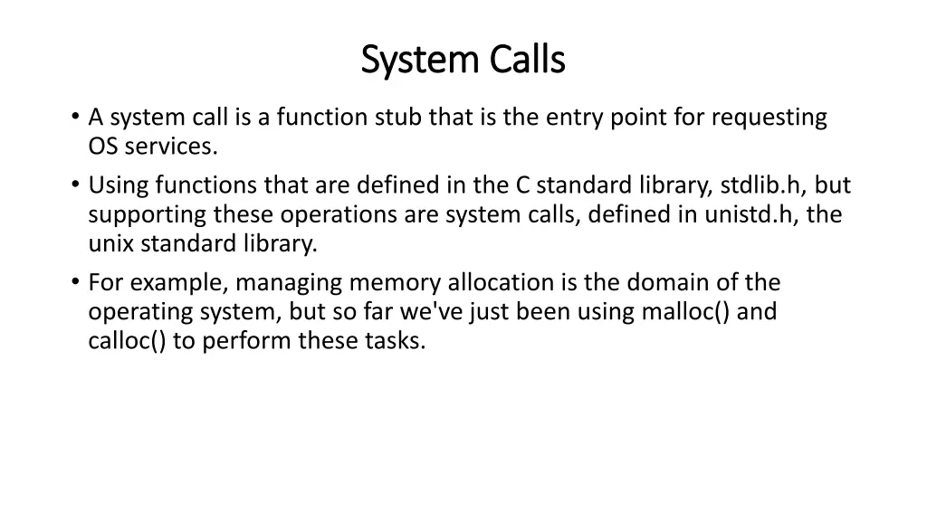system calls system calls