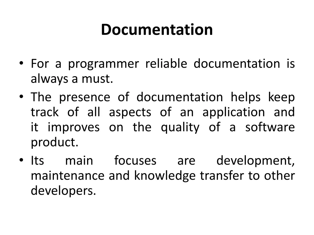 documentation