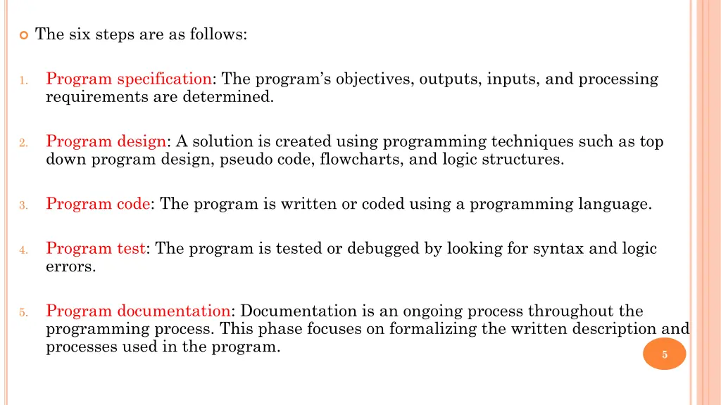 the six steps are as follows