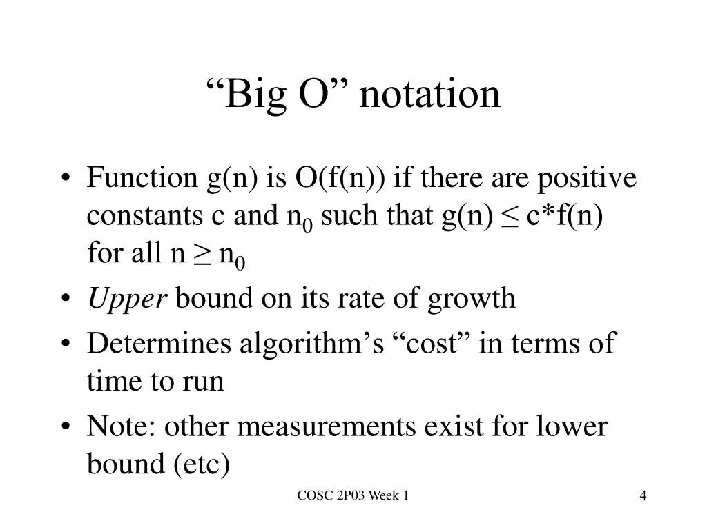 big o notation