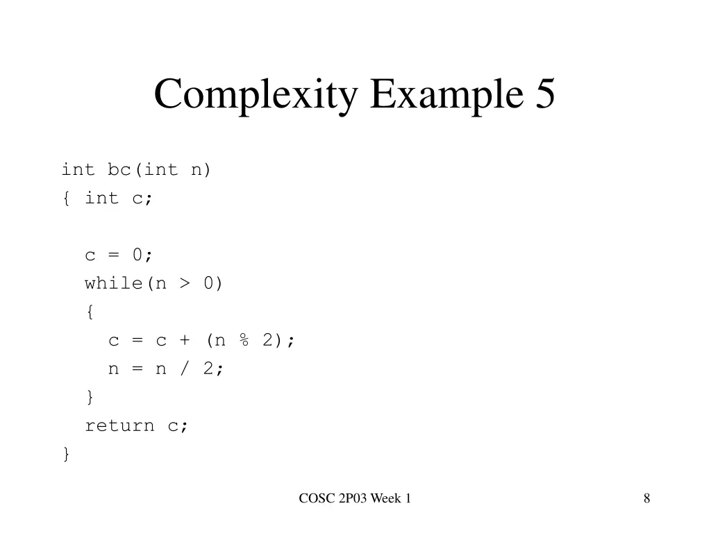 complexity example 5