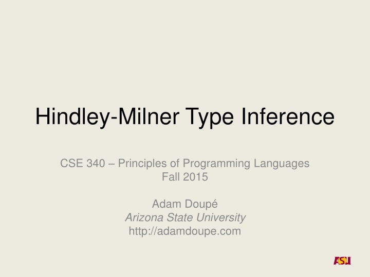hindley milner type inference