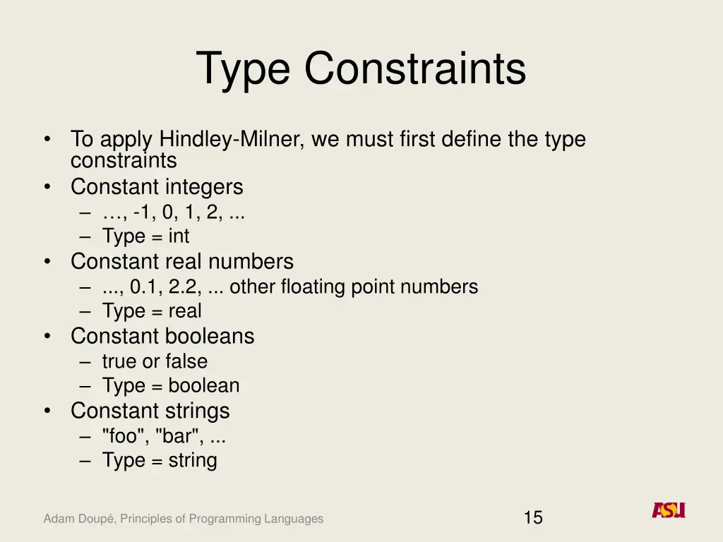 type constraints
