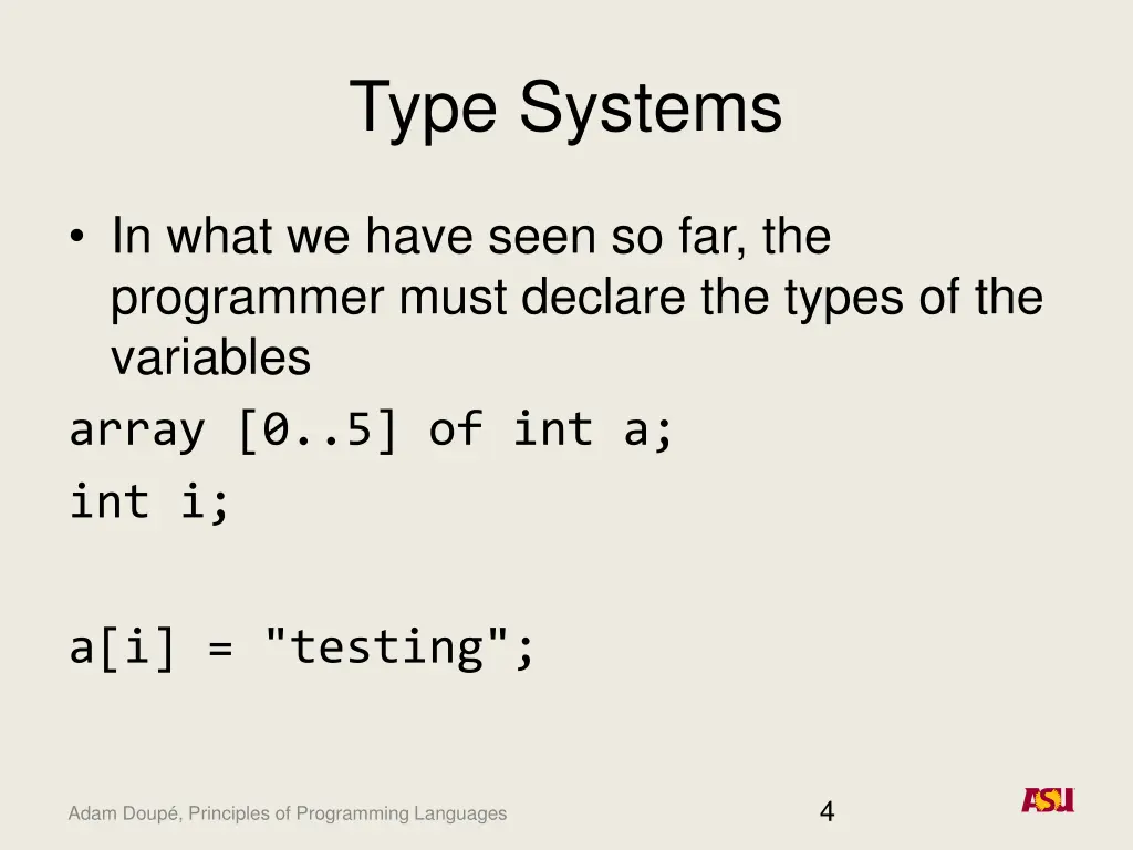 type systems 2
