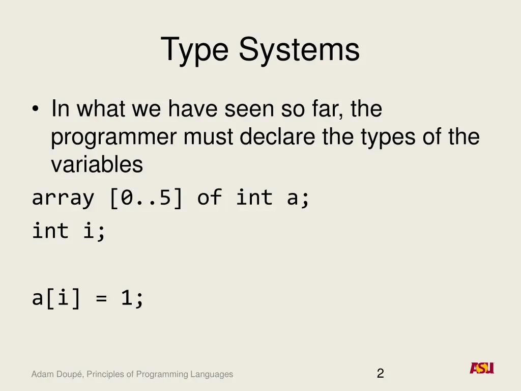 type systems