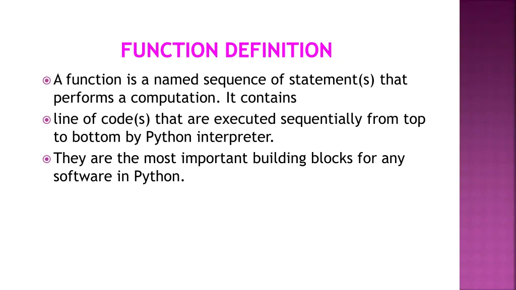 function definition