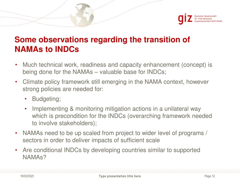 some observations regarding the transition