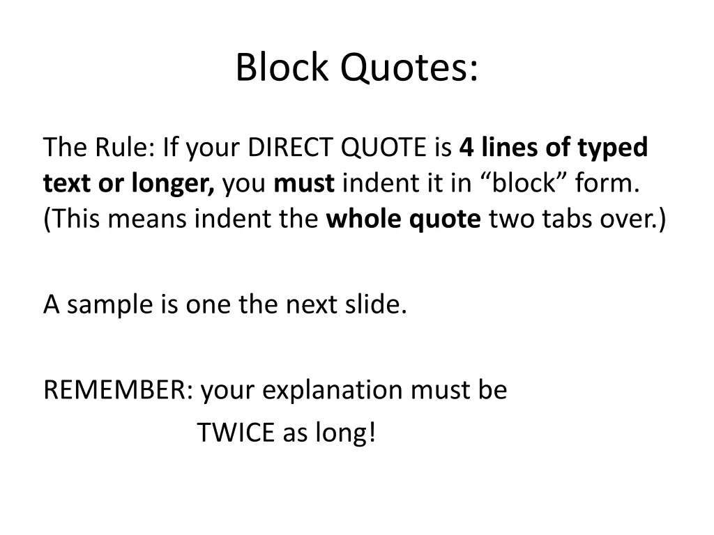 block quotes