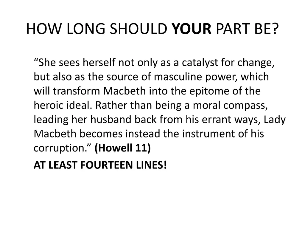 how long should your part be