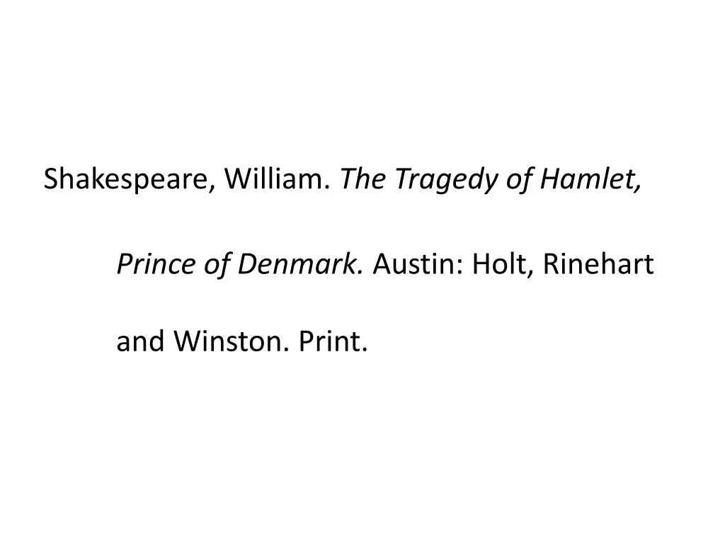 shakespeare william the tragedy of hamlet