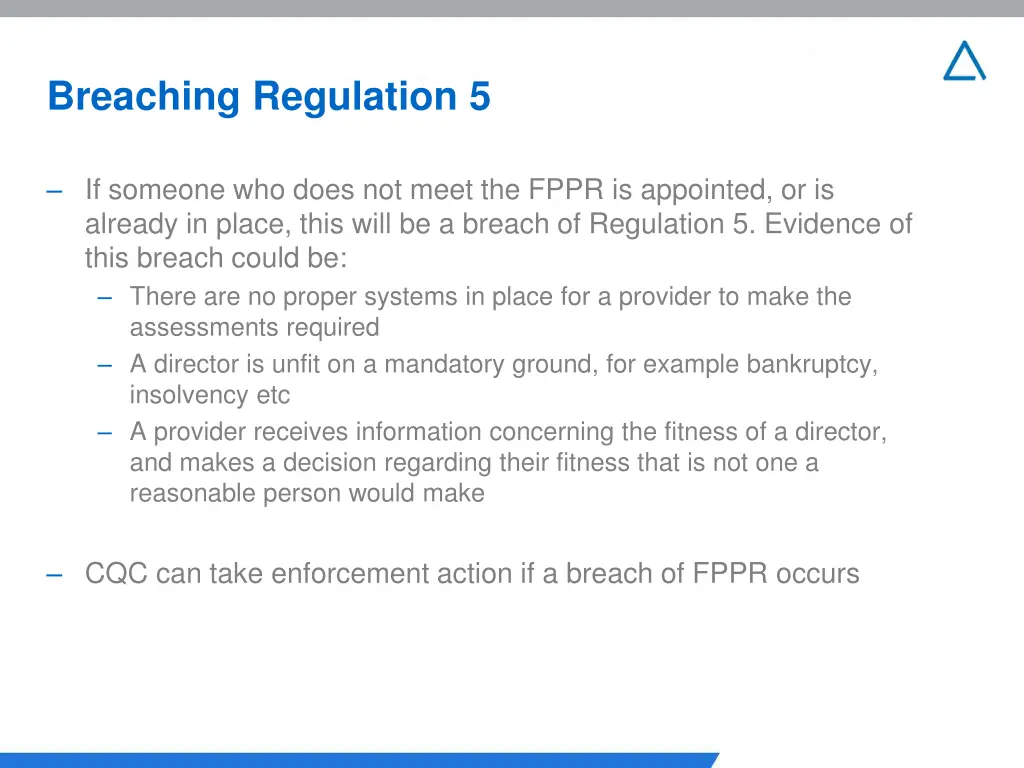 breaching regulation 5