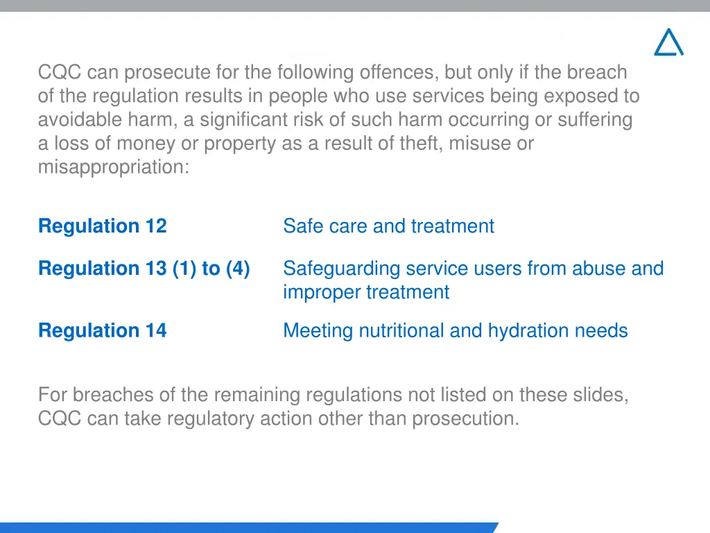 cqc can prosecute for the following offences