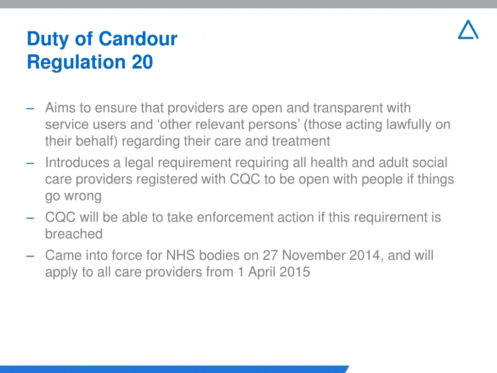 duty of candour regulation 20