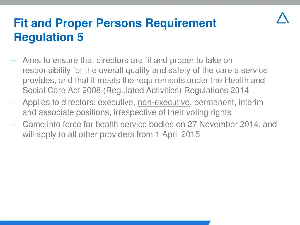 fit and proper persons requirement regulation 5