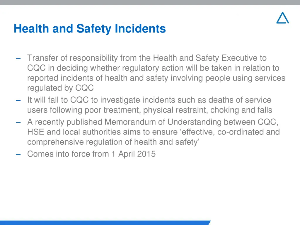 health and safety incidents