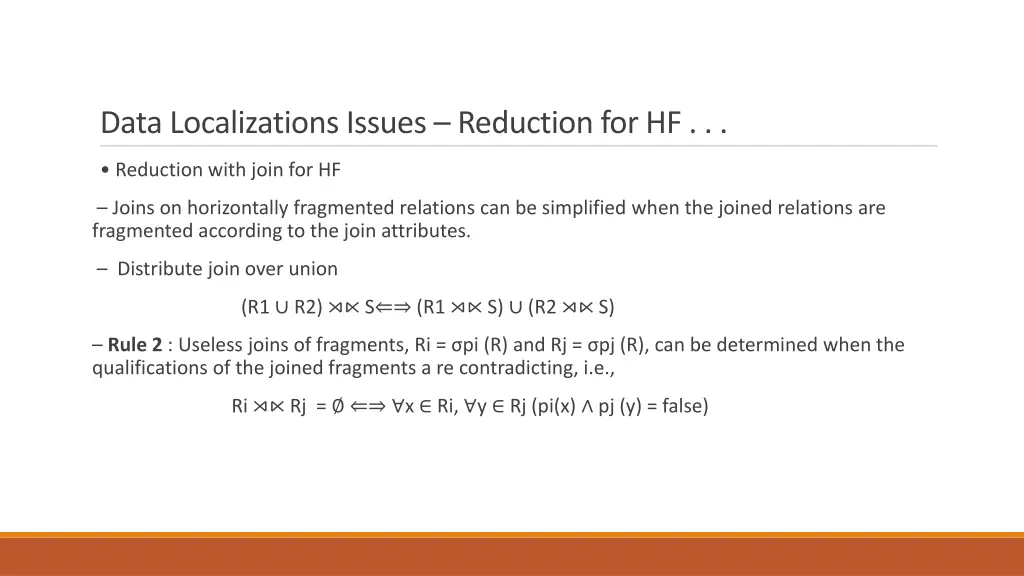data localizations issues reduction for hf 1