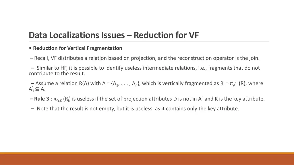 data localizations issues reduction for vf