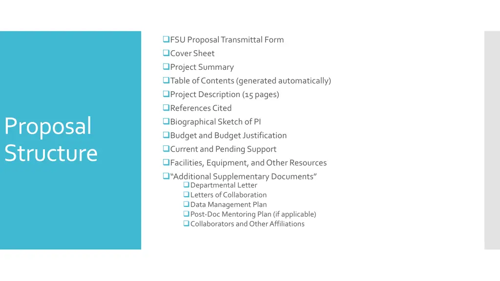 fsu proposal transmittal form cover sheet project