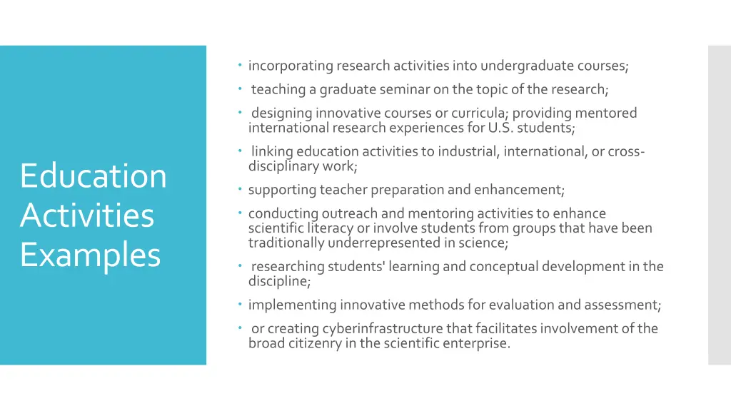 incorporating research activities into
