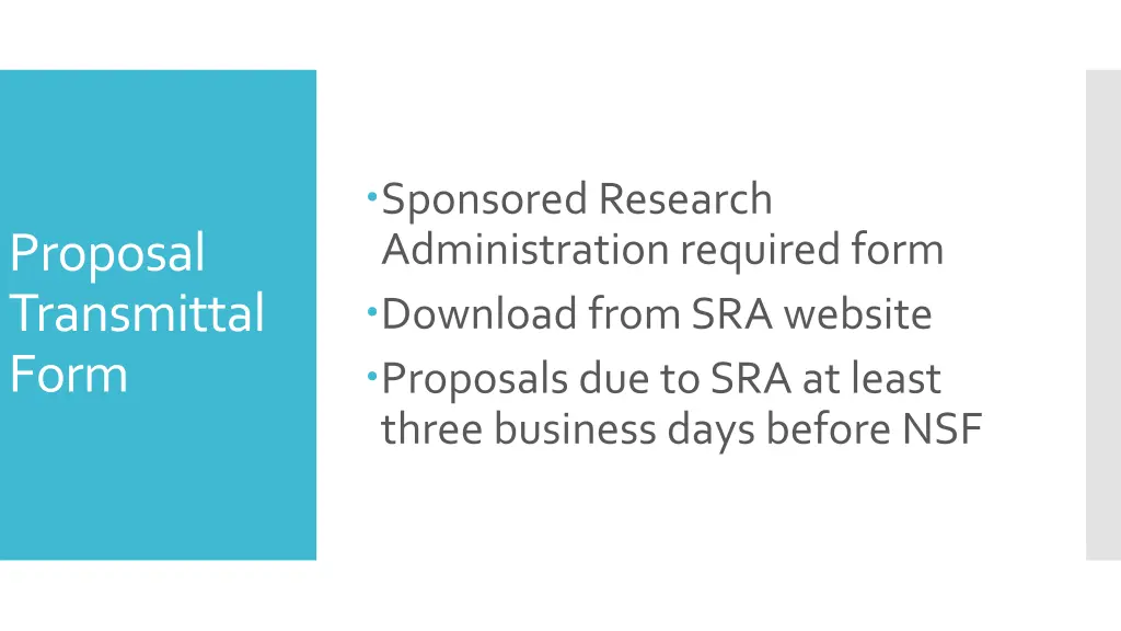sponsored research administration required form
