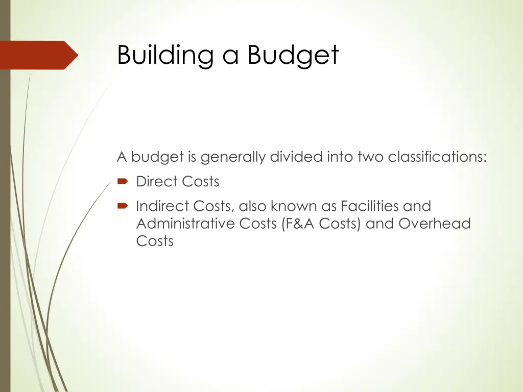 building a budget