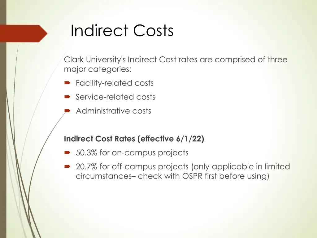indirect costs