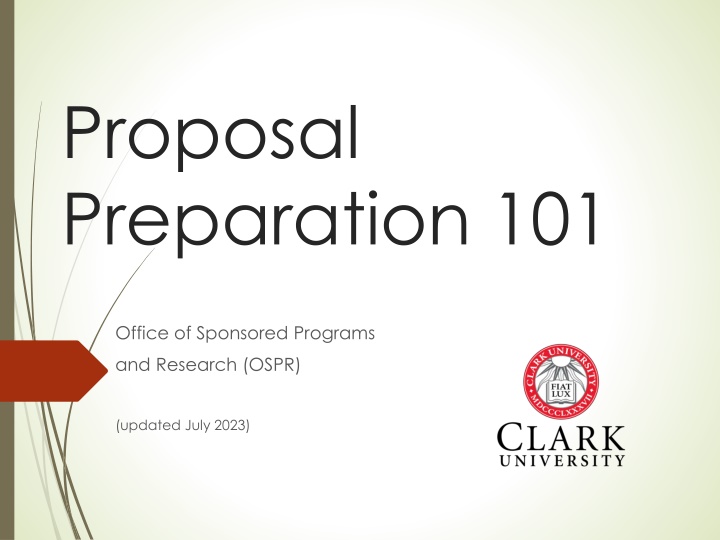 proposal preparation 101