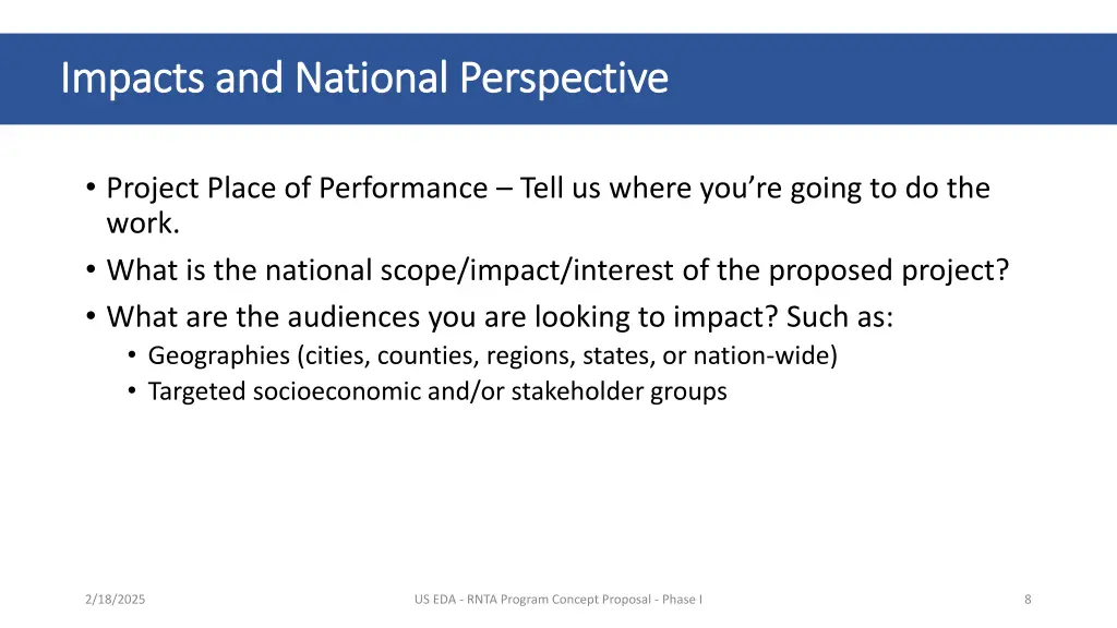 impacts and national perspective impacts