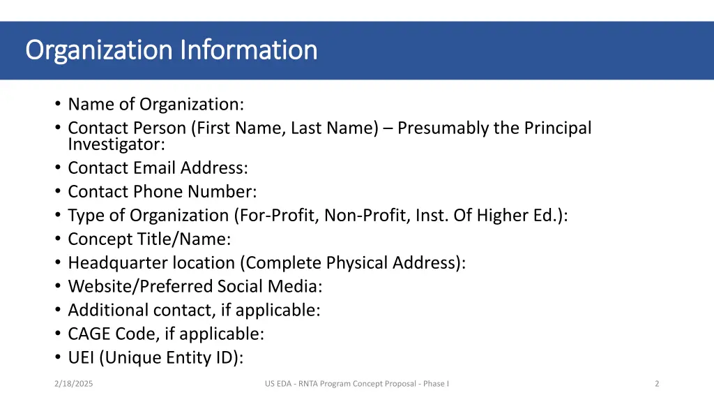 organization information organization information