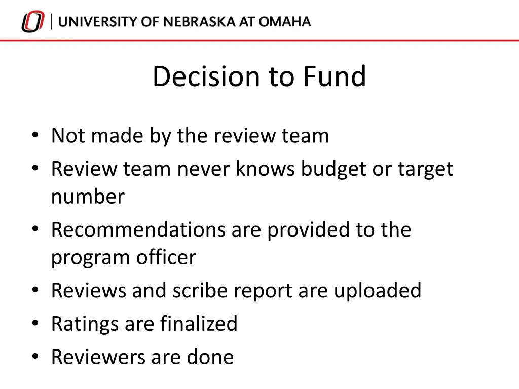 decision to fund