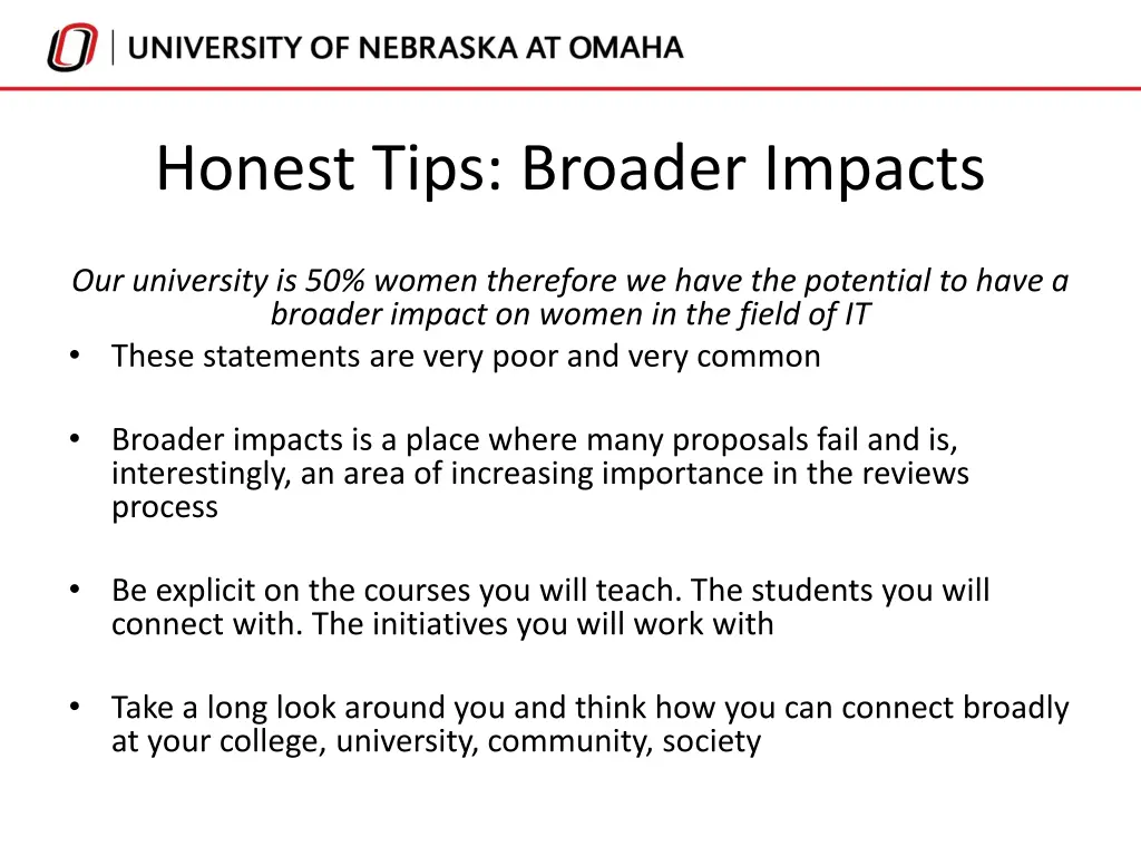 honest tips broader impacts