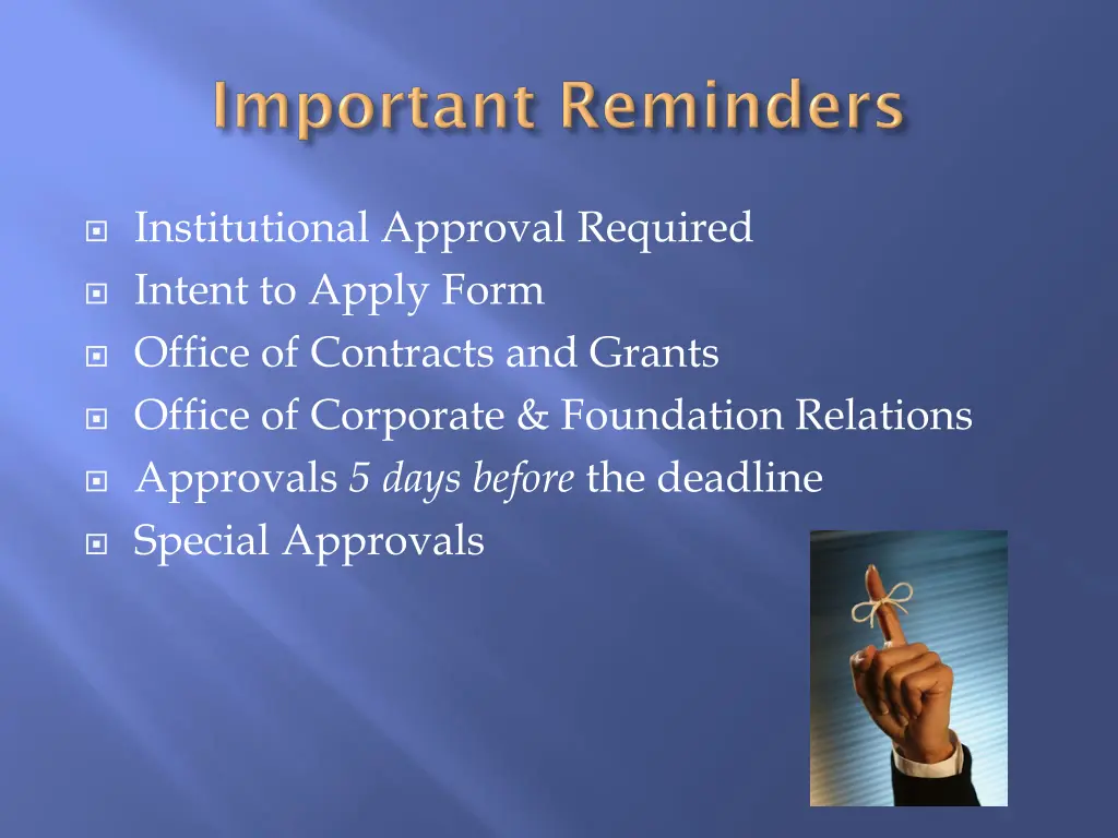 institutional approval required intent to apply
