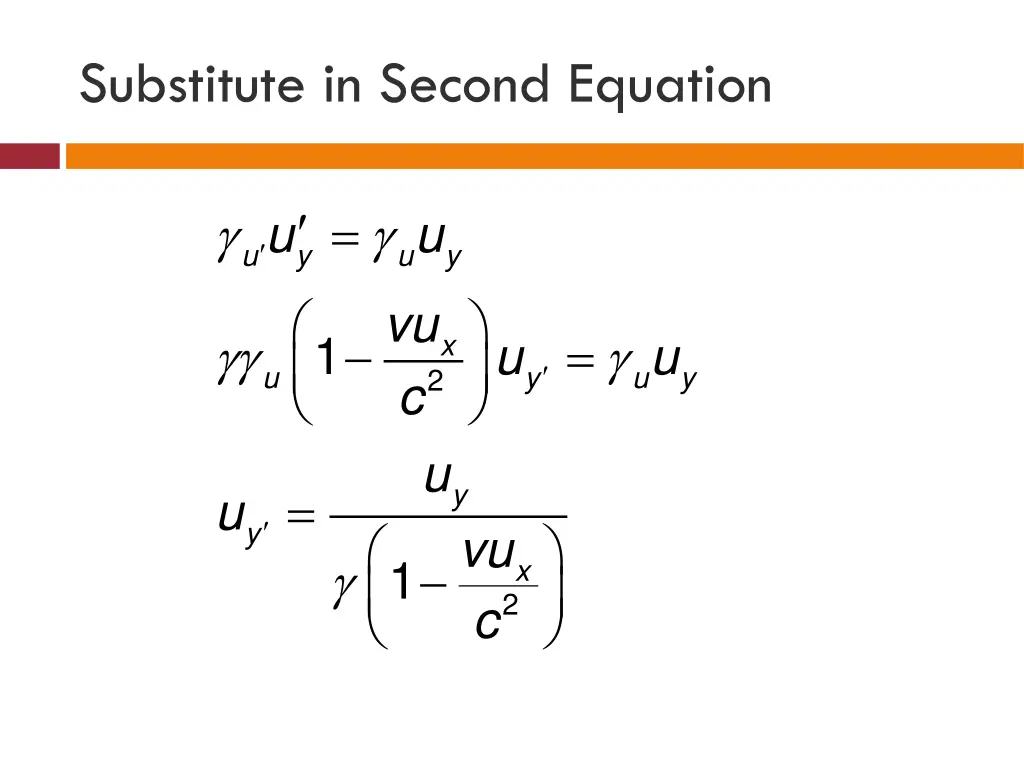 substitute in second equation