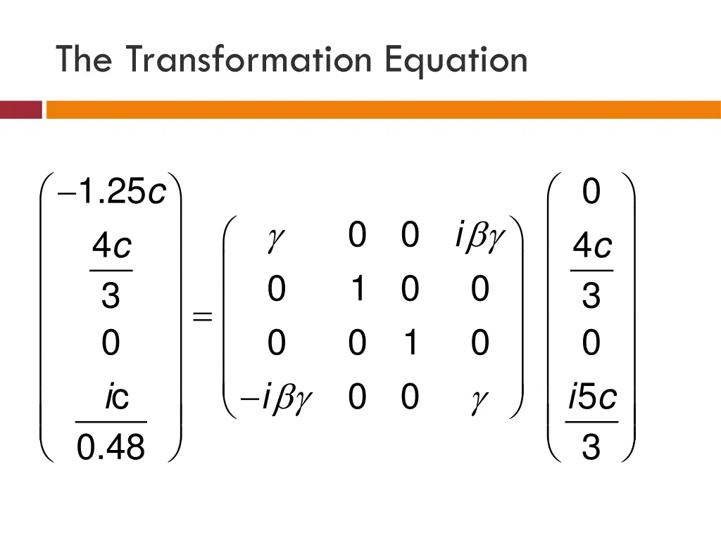 the transformation equation
