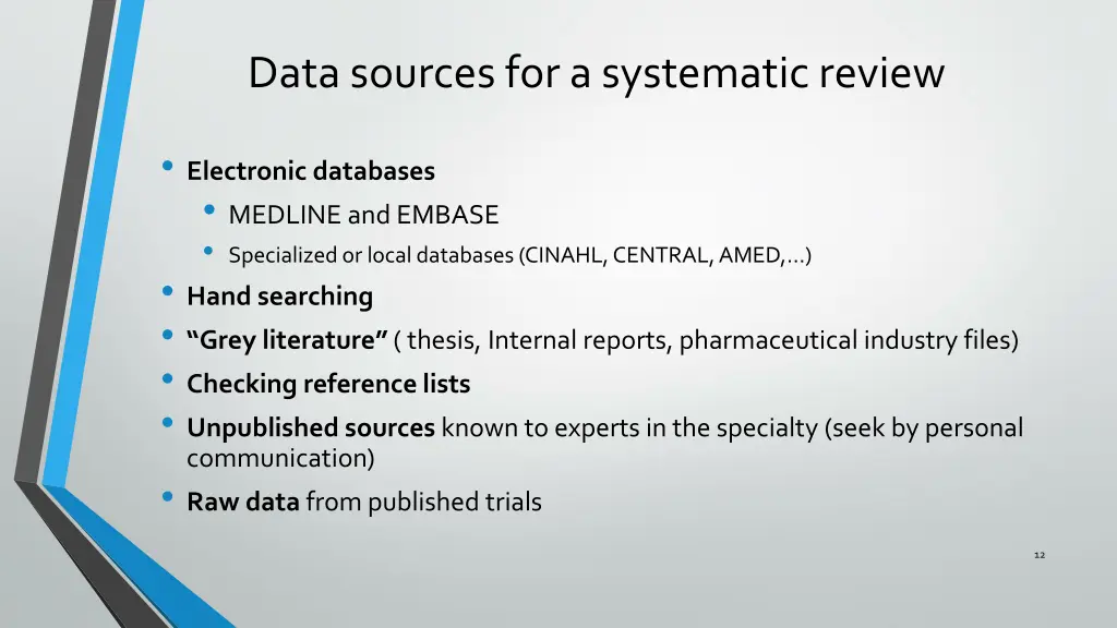 data sources for a systematic review