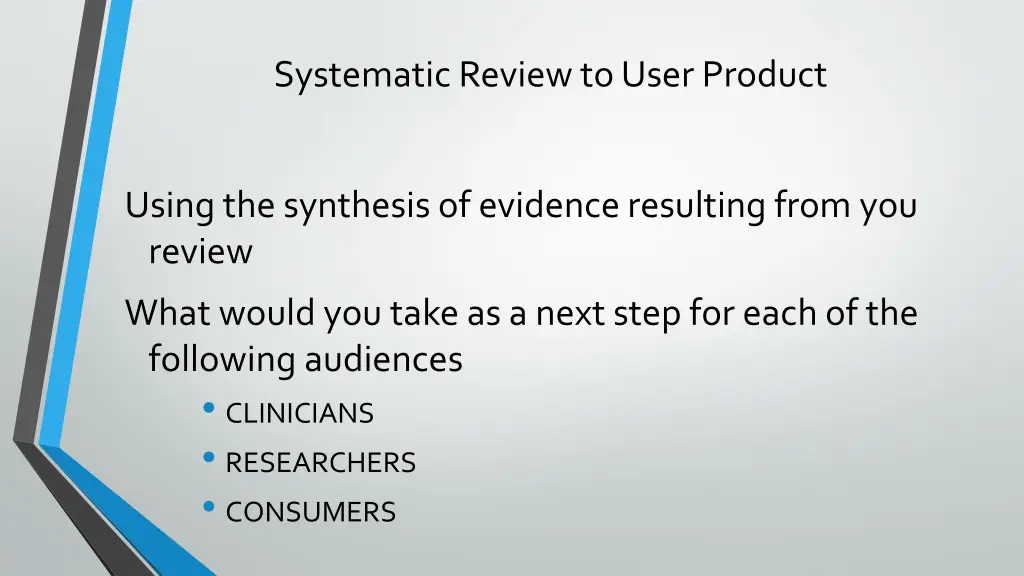 systematic review to user product
