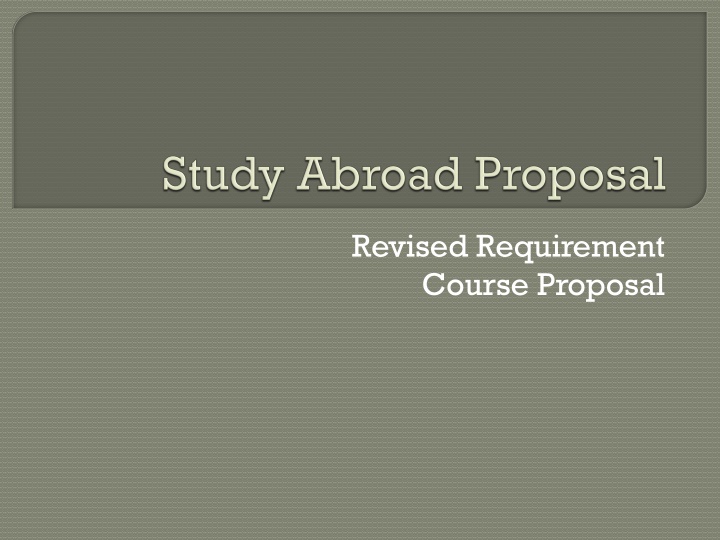 revised requirement course proposal