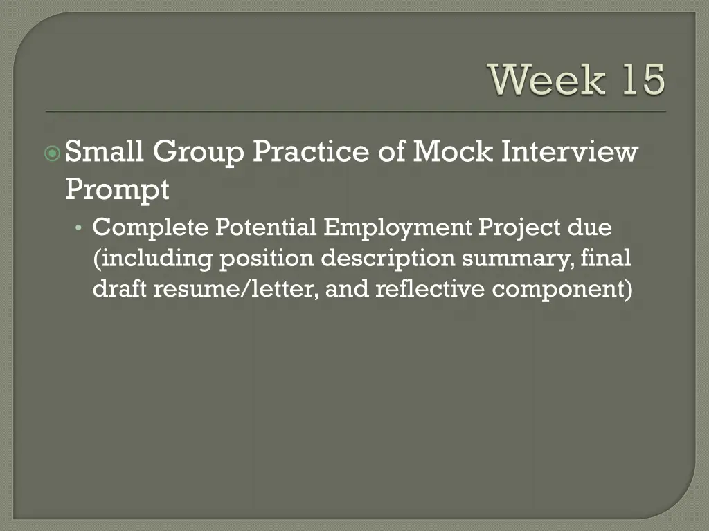 small group practice of mock interview prompt