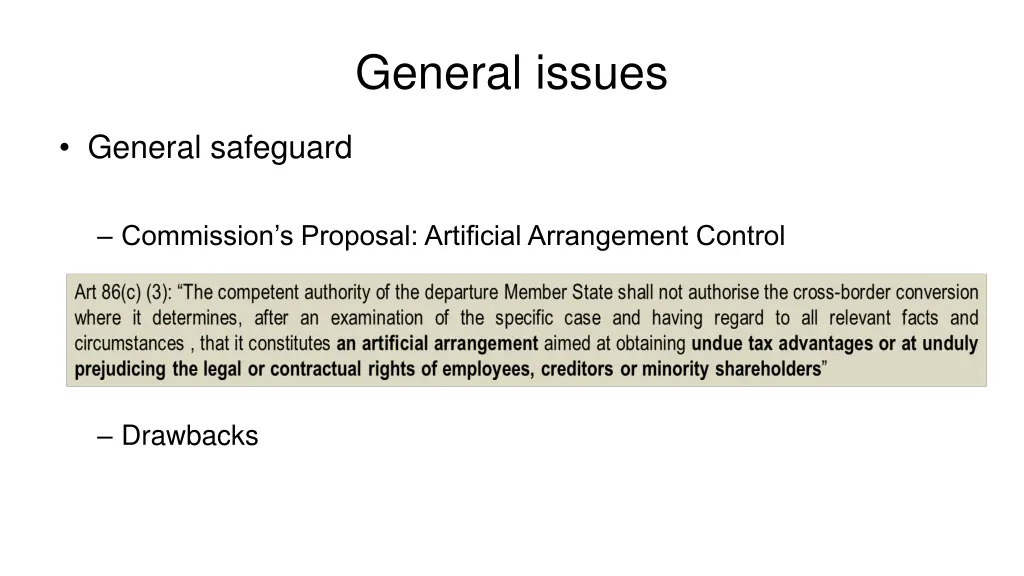 general issues 3