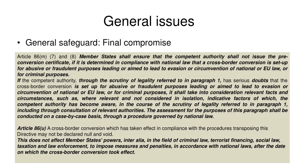 general issues 4