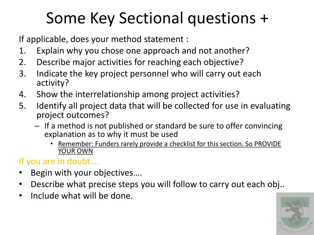 some key sectional questions